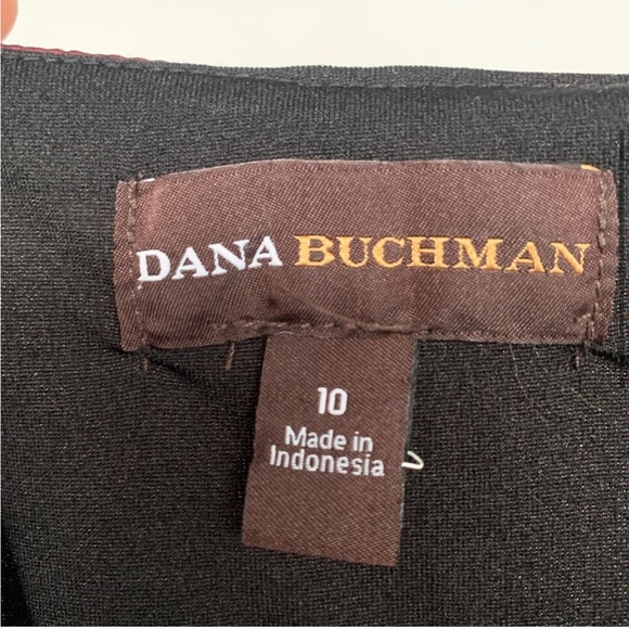 Dana Buchman Maroon Red & Black Dress. Modest Cut, Sleeveless , Round Neck Sz 10 - Picture 4 of 8